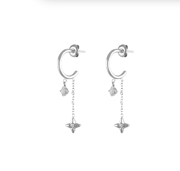 Boucles Elia argentées