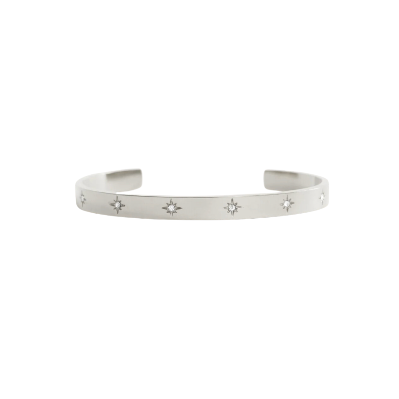 Jonc strass étoilé argenté
