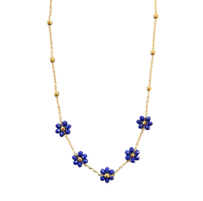 Collier Flora bleu marine