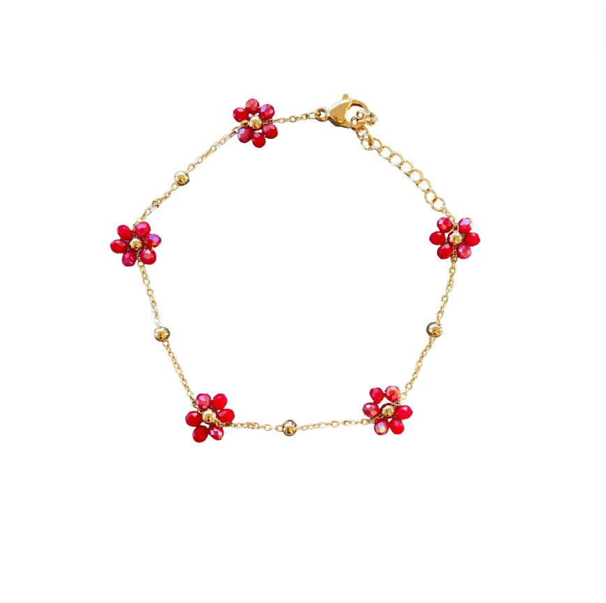 Bracelet Flora framboise