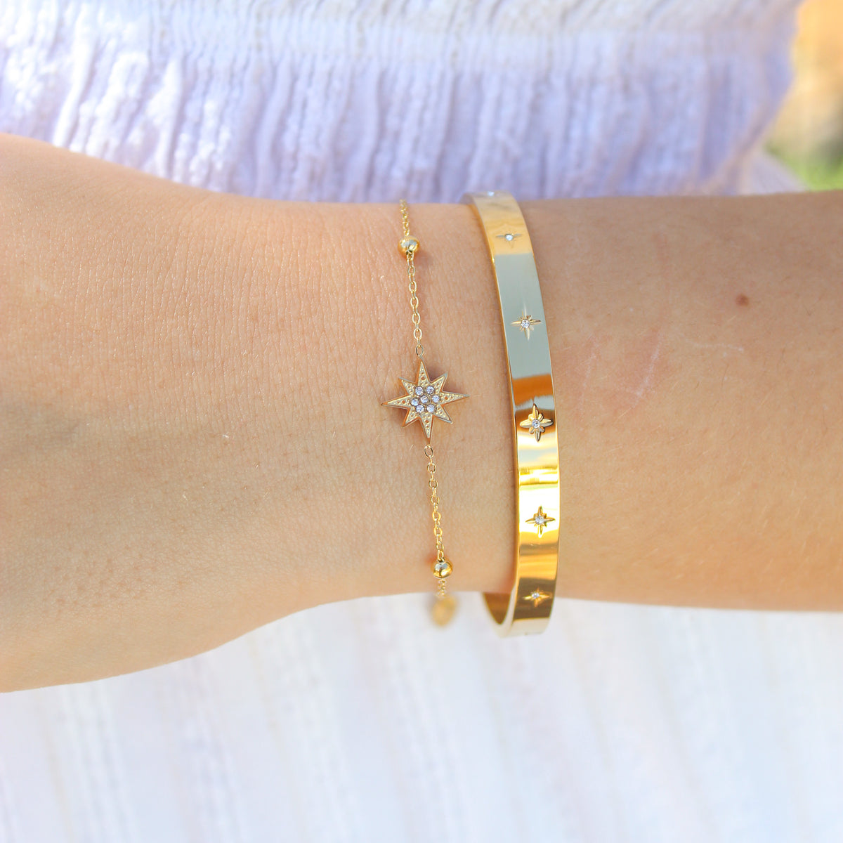 Brazalete de estrella con strass