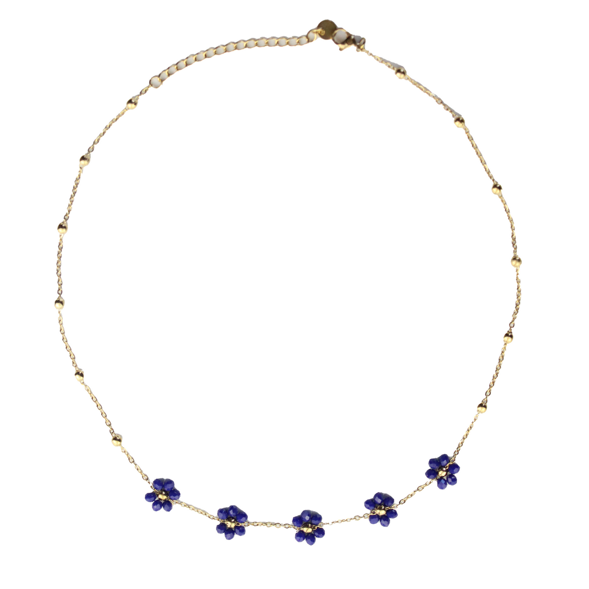 Collier Flora bleu marine